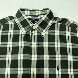 Polo Sport Ralph Lauren Short Sleeve Green Picnic Plaid Button Down Shirt Mens M